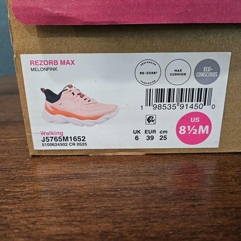 RYKA Rezorb Max Walking Shoes for Women Melon/Pink NIB 8.5 - Picture 9 of 9